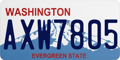 WA license plate AXW7805
