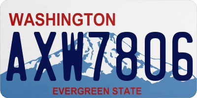 WA license plate AXW7806