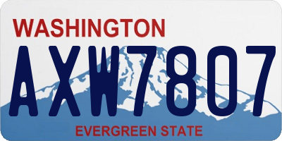 WA license plate AXW7807