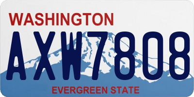 WA license plate AXW7808