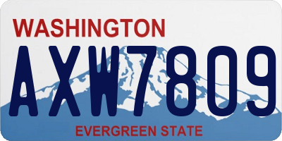 WA license plate AXW7809