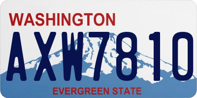 WA license plate AXW7810