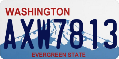 WA license plate AXW7813