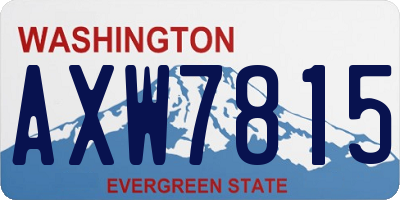 WA license plate AXW7815