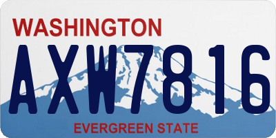 WA license plate AXW7816