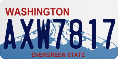 WA license plate AXW7817
