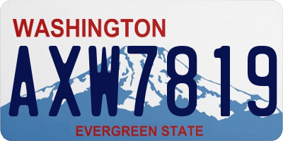 WA license plate AXW7819