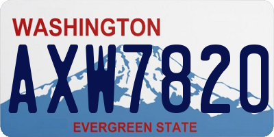 WA license plate AXW7820