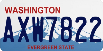 WA license plate AXW7822