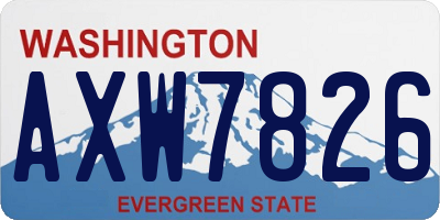 WA license plate AXW7826
