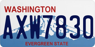 WA license plate AXW7830
