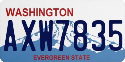 WA license plate AXW7835