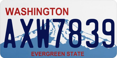 WA license plate AXW7839