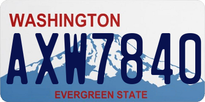 WA license plate AXW7840