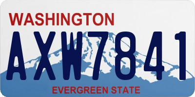 WA license plate AXW7841