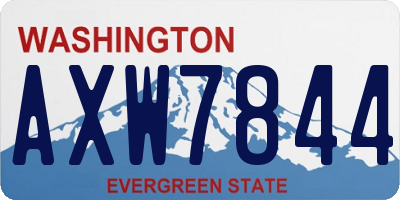 WA license plate AXW7844