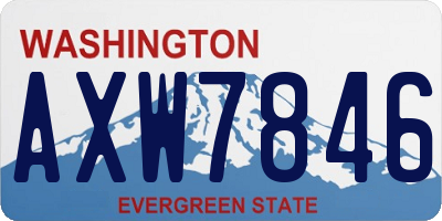 WA license plate AXW7846