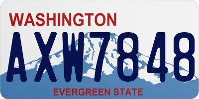 WA license plate AXW7848