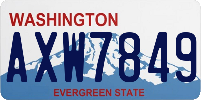 WA license plate AXW7849