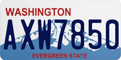 WA license plate AXW7850