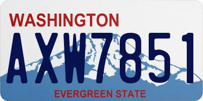 WA license plate AXW7851
