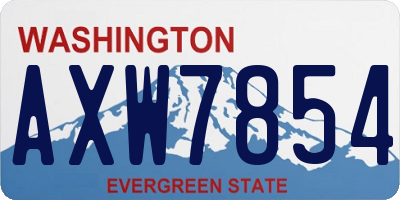 WA license plate AXW7854