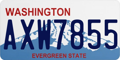 WA license plate AXW7855