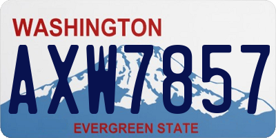 WA license plate AXW7857