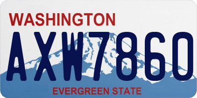 WA license plate AXW7860