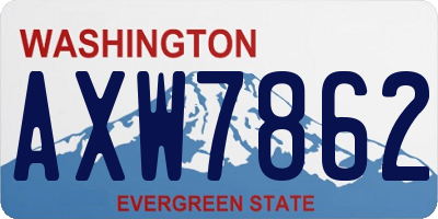 WA license plate AXW7862