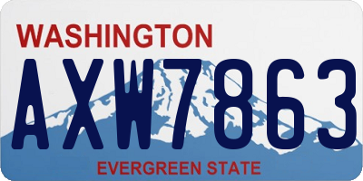 WA license plate AXW7863