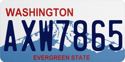 WA license plate AXW7865