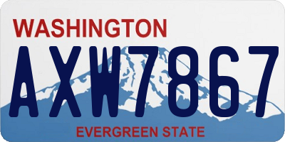 WA license plate AXW7867
