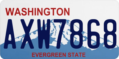 WA license plate AXW7868