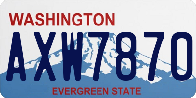 WA license plate AXW7870