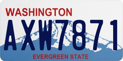 WA license plate AXW7871