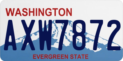 WA license plate AXW7872