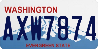 WA license plate AXW7874