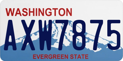WA license plate AXW7875