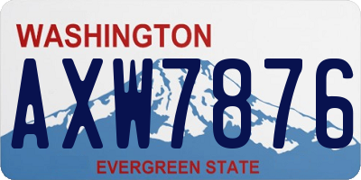 WA license plate AXW7876