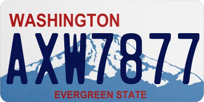WA license plate AXW7877