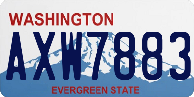 WA license plate AXW7883