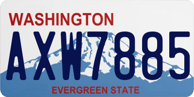 WA license plate AXW7885