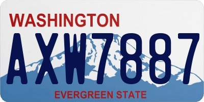 WA license plate AXW7887