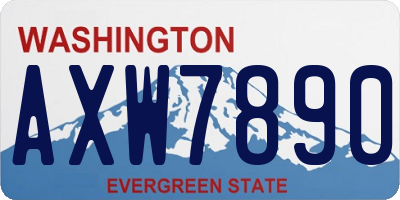 WA license plate AXW7890