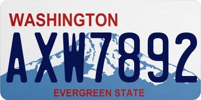WA license plate AXW7892