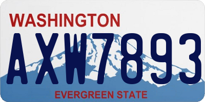 WA license plate AXW7893