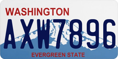 WA license plate AXW7896