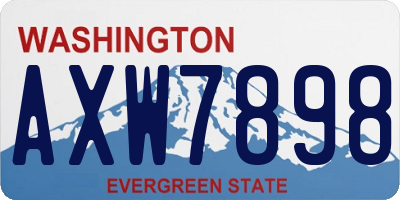 WA license plate AXW7898