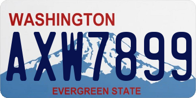 WA license plate AXW7899
